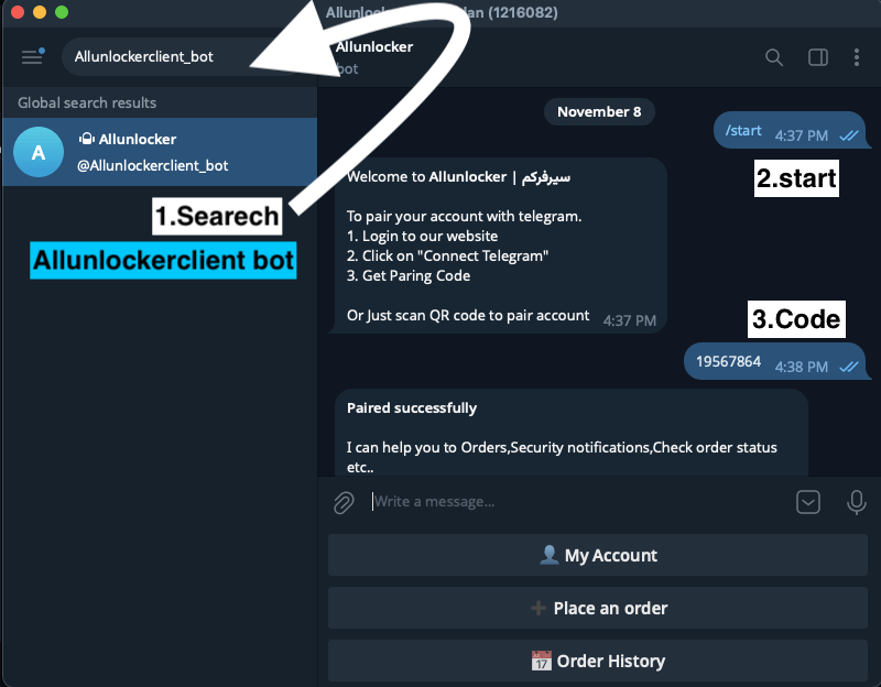 Bot pairing confirmation